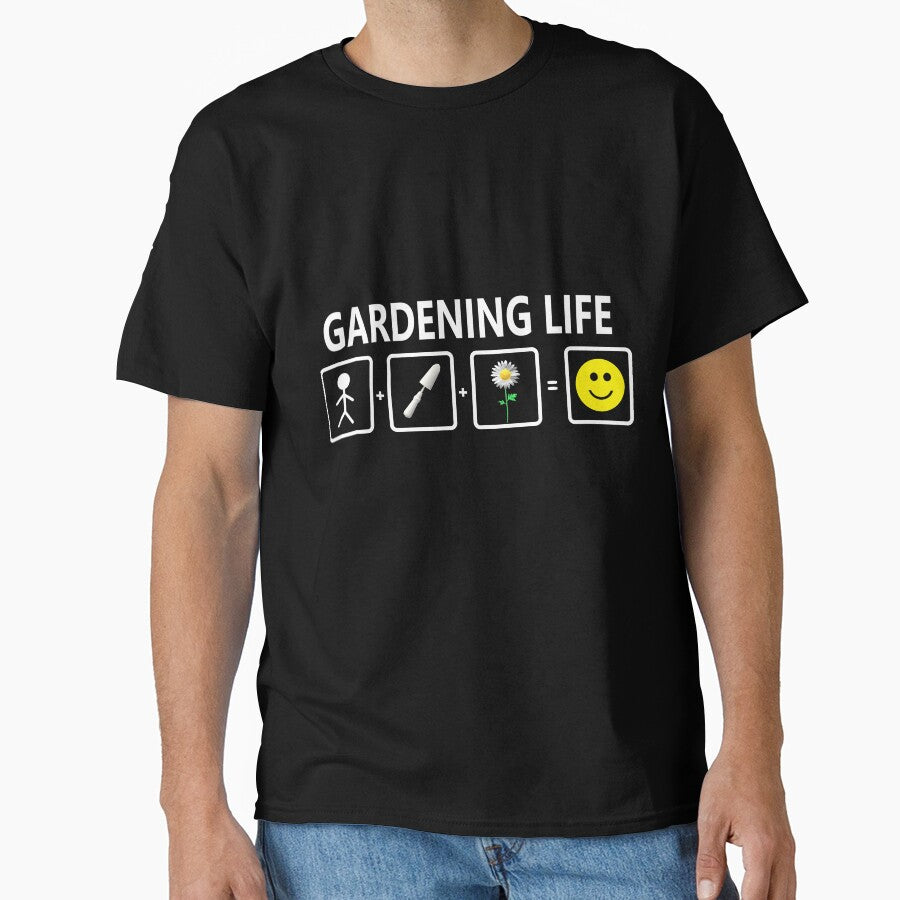 Gardening Life Graphic Tee - Green Thumb Plant Lover Oversized Shirt Black