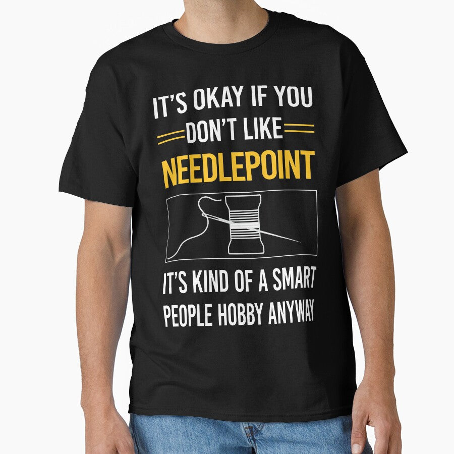 Smart People Needlepoint | Intelligent Hobbyist Oversized Top Black
