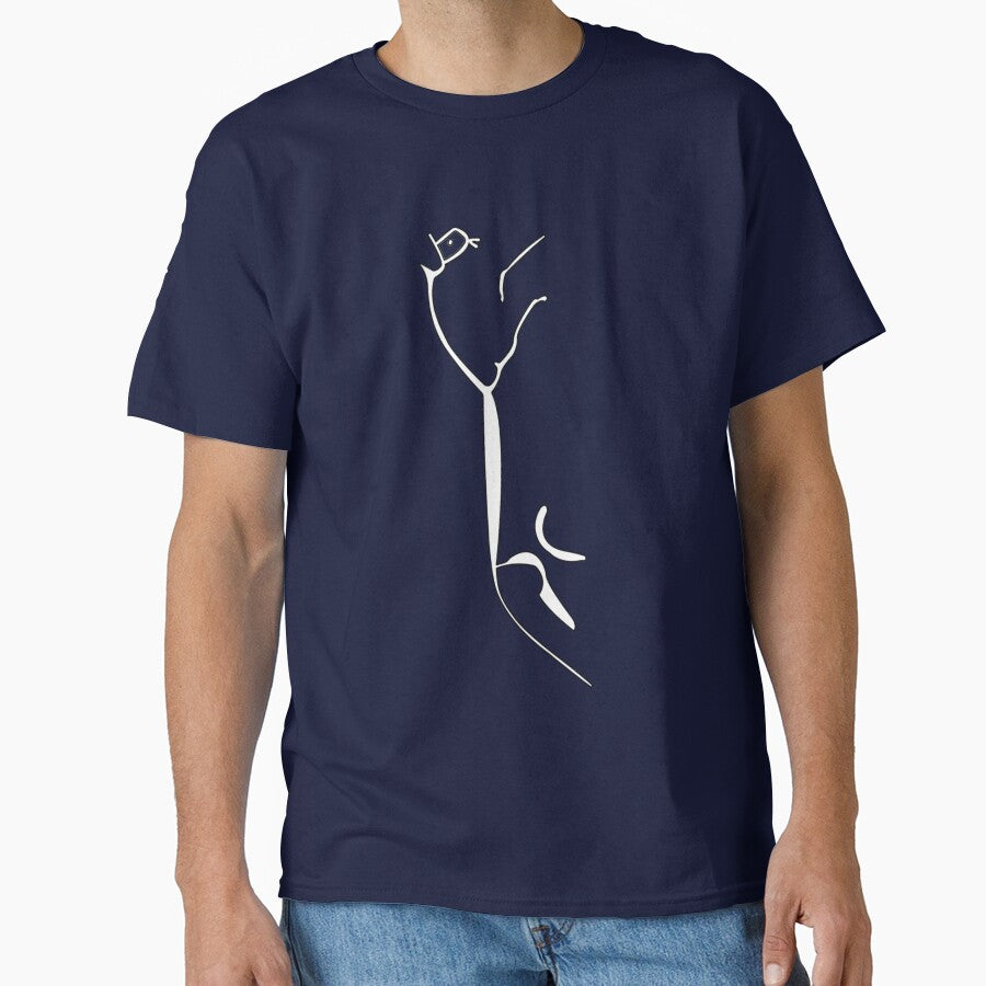 Ecophany Horse Artistic Vertical Graphic Oversized T-Shirt Navy