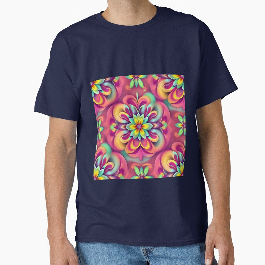 Vintage Morris Poster Graphic Shirt | Sophisticated Art Nouveau Top Navy