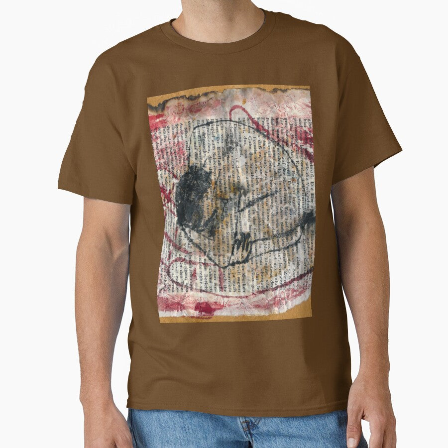 Surrender Abstract Emotional Oversized T-Shirt Artistic Design Tee Army Brown