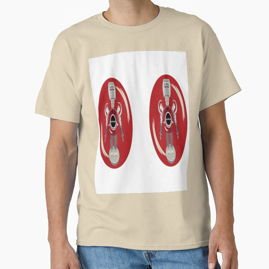 Funk-O-Naut Space Robot Oversized T-Shirt Fun Sci-Fi Graphic Sand