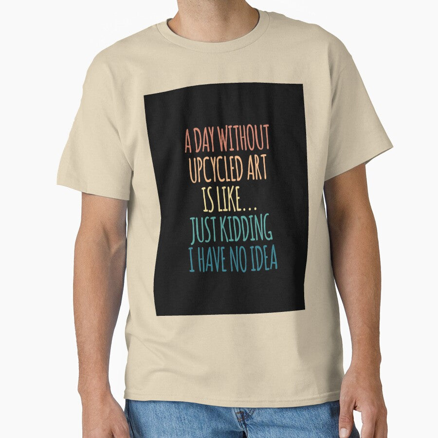 Funny Upcycled Art Lover Oversized T-Shirt Sarcastic Artist Gift Sand