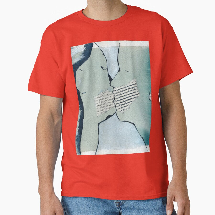 Truths II Abstract Conceptual Oversized T-Shirt Modern Graphic Top Poppy Red