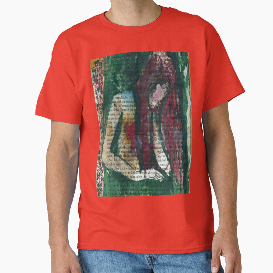 The Unwritable Letter Oversized T-Shirt Emotional Conceptual Art Poppy Red