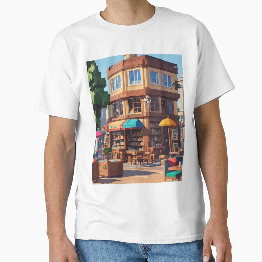 Vintage Bookstore Graphic Shirt Retro Style Oversized Book Tee White