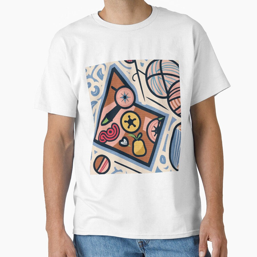 Crochet Stitches Diagram Guide Graphic Oversized T-Shirt White