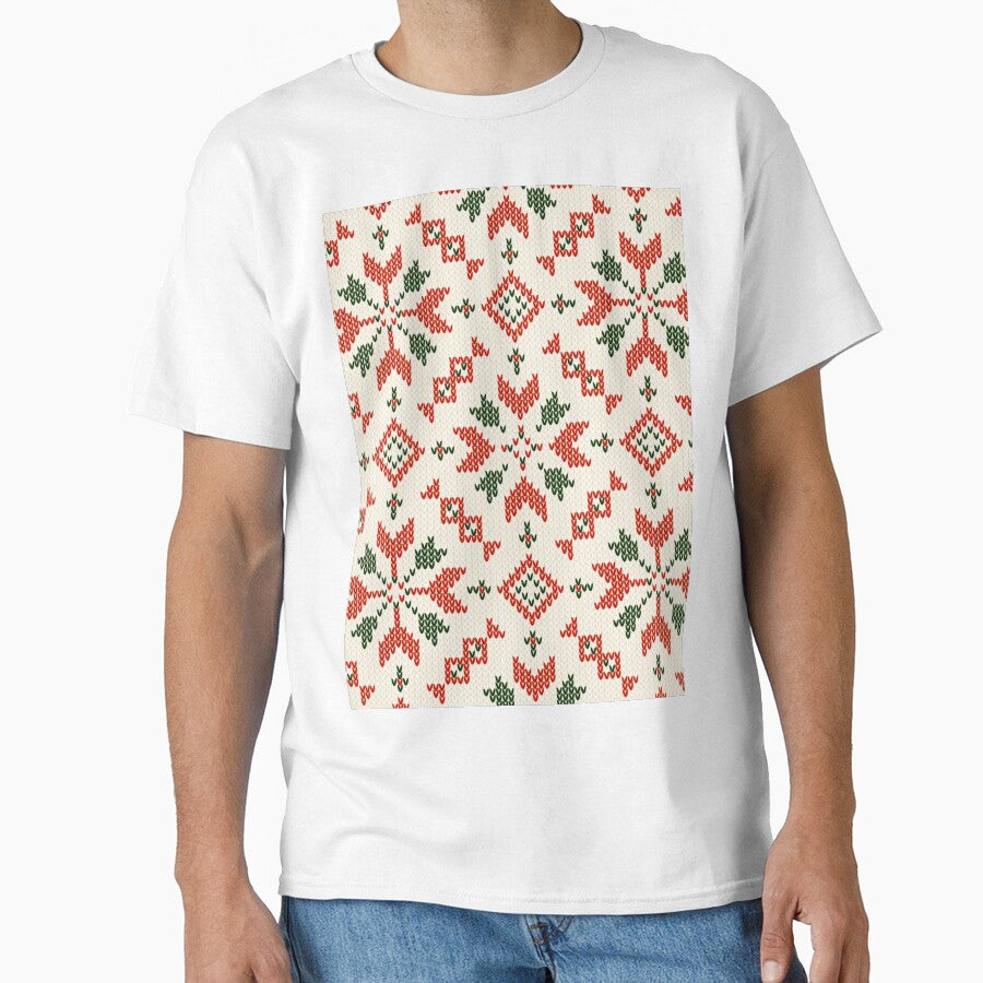 Easy Baby Knitting Graphic Tee - Oversized DIY Pattern Shirt White