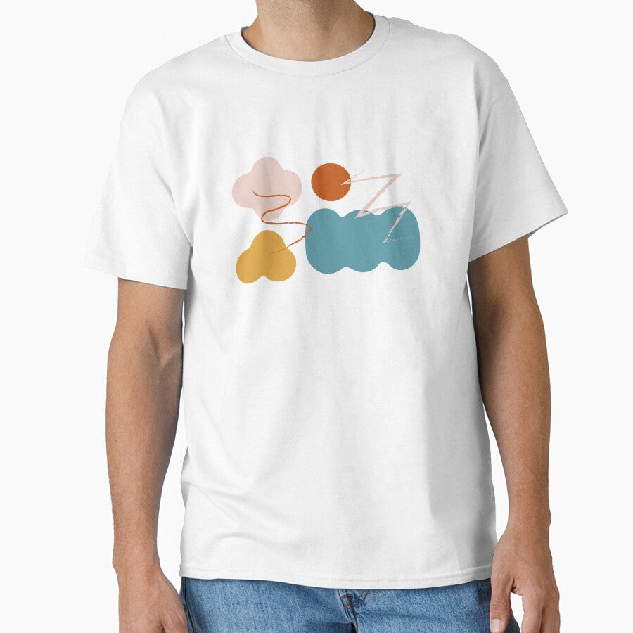 Pastel Abstract Aesthetic Design Women's Oversized Tee White