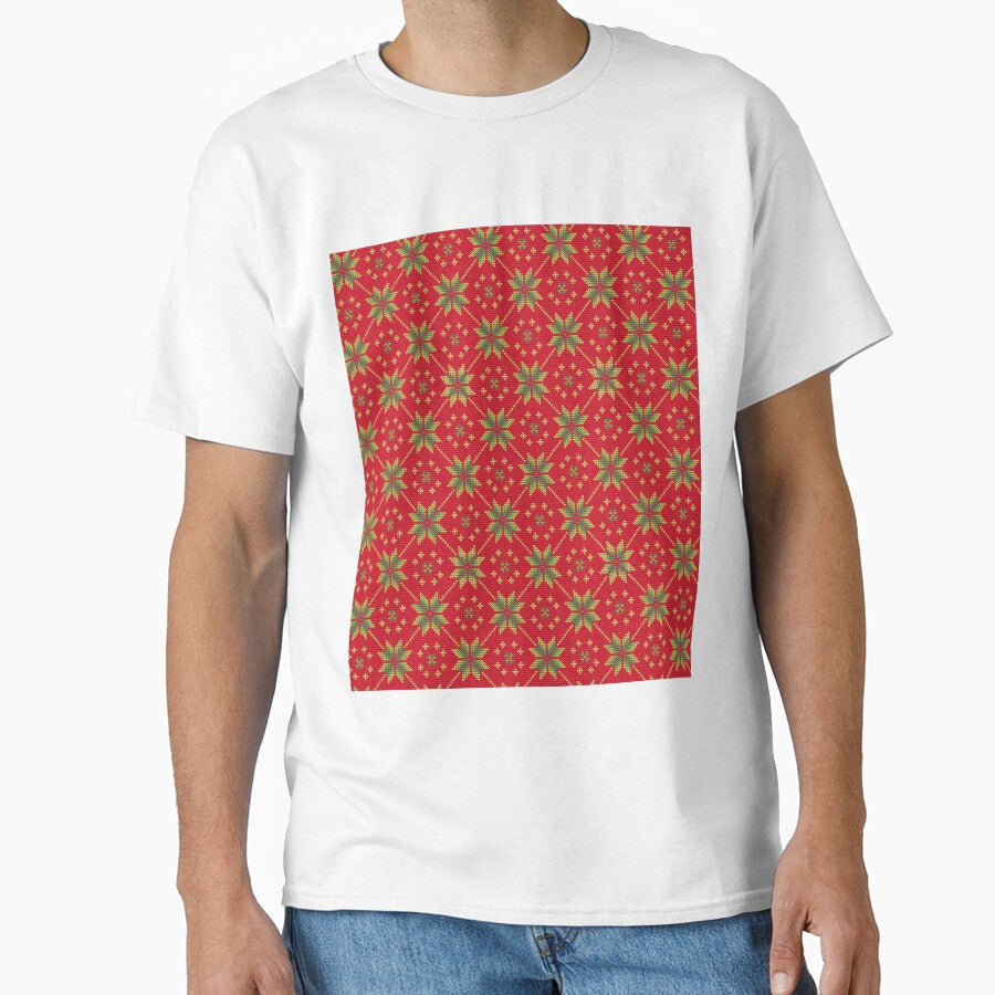 Classic Baby Knitting Tee - Oversized Soft Pattern Graphic Shirt White