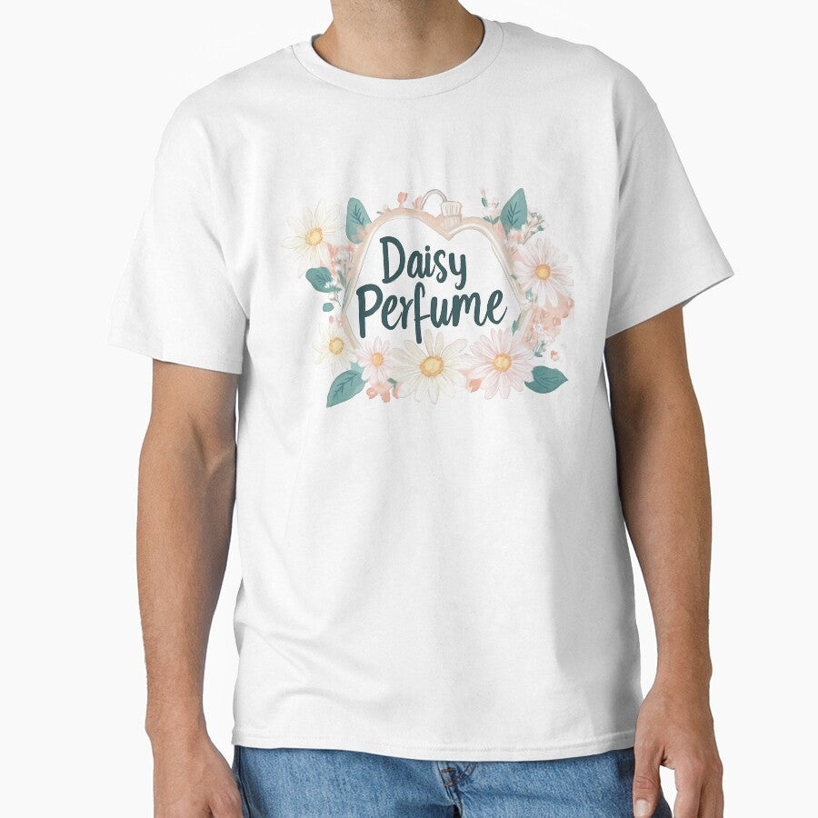 Daisy Perfume Aesthetic Shirt - White Floral Fragrance Graphic Tee White