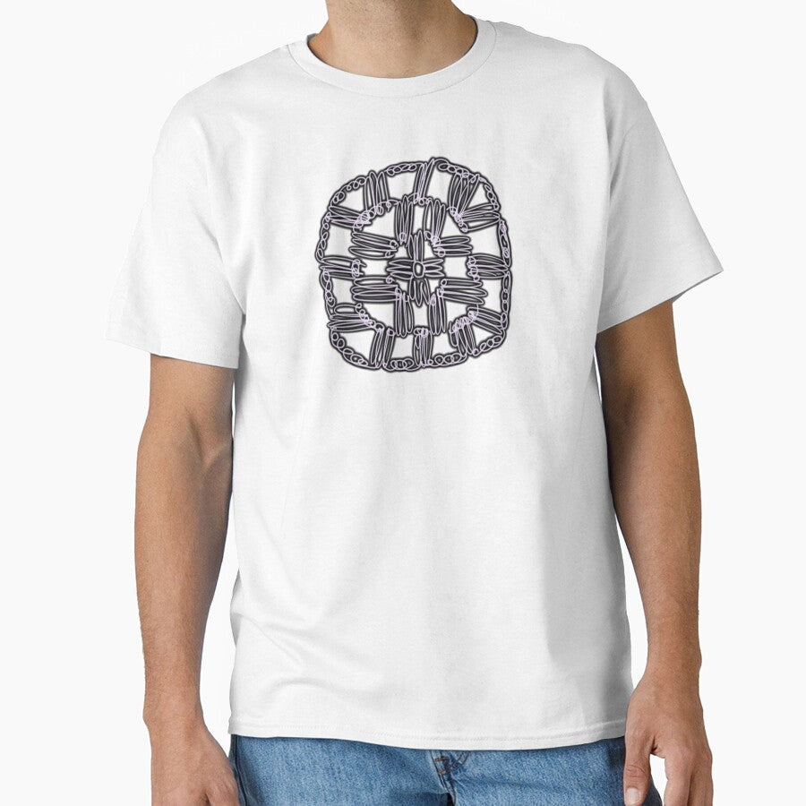 Kawaii Granny Square Crochet Tee Cute Retro Aesthetic Oversized White