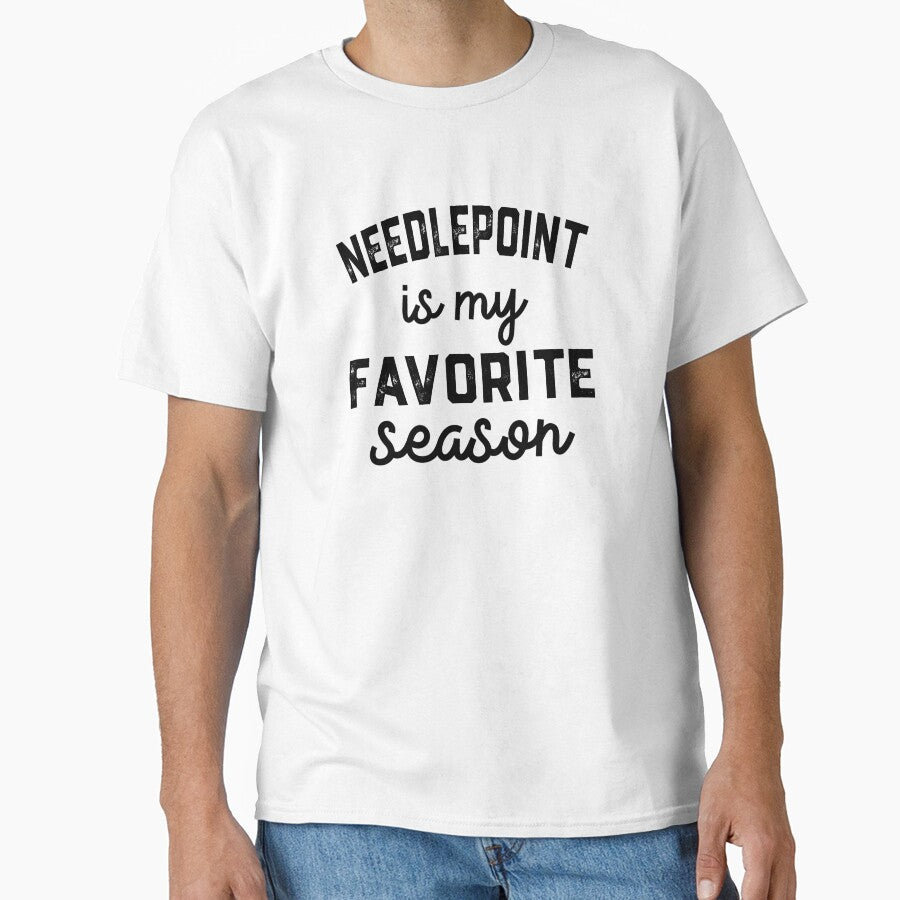 Needlepoint Quotes Tee | Relatable Sarcastic Oversized Top White