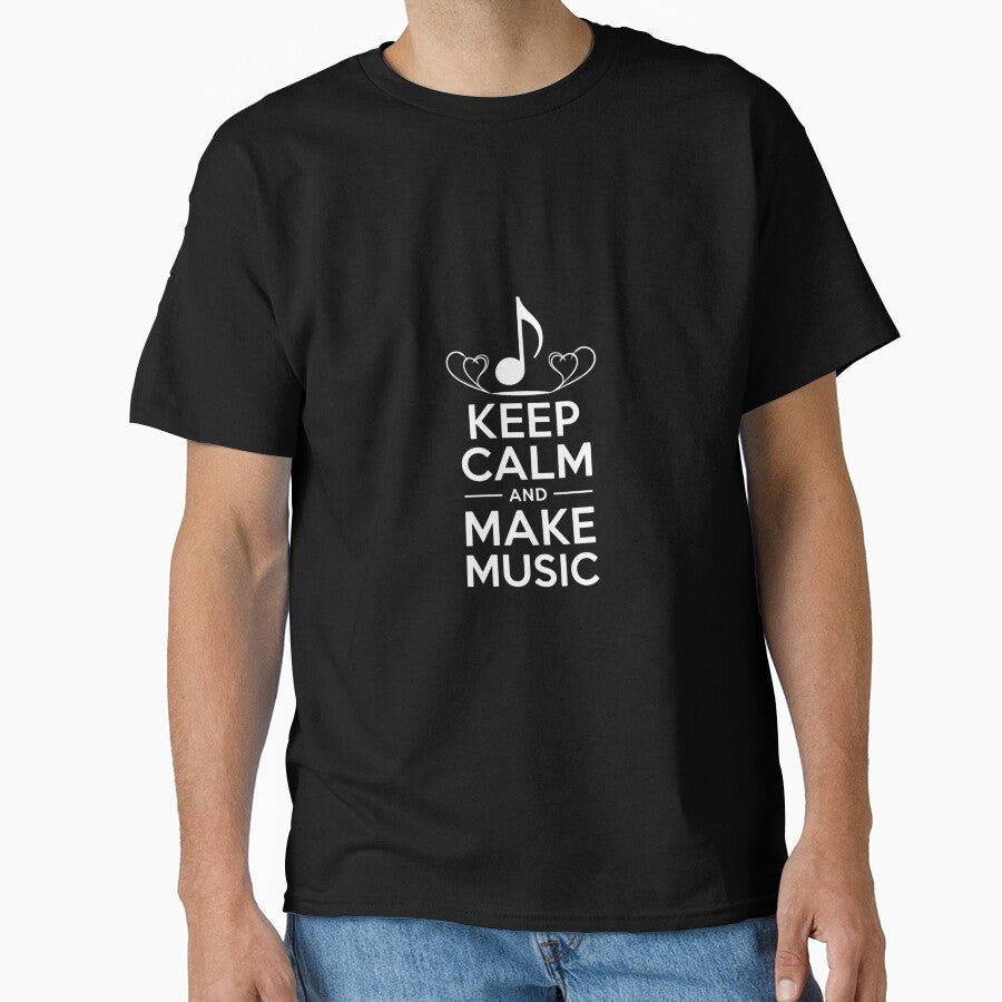 Keep Calm Make Music Tee - Musician & Producer Creative Graphic Shirt Black