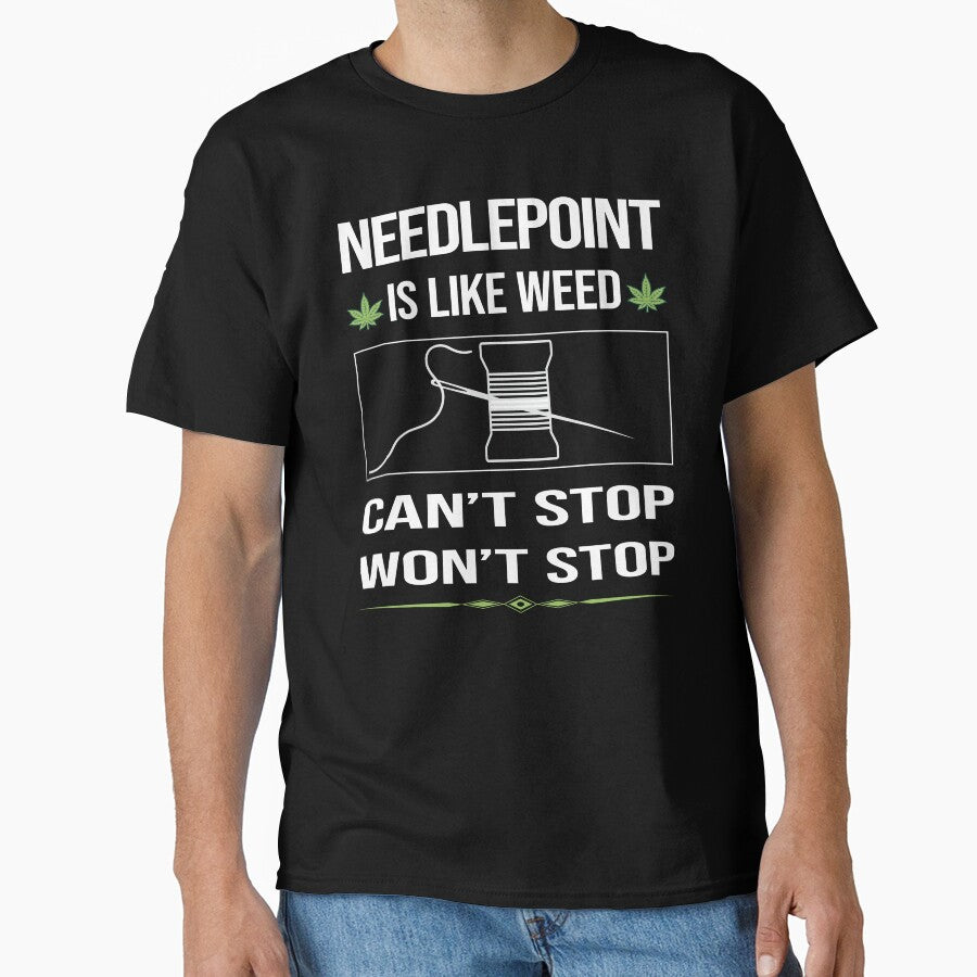Can't Stop Needlepoint | Obsessive Crafter Oversized T-Shirt Black