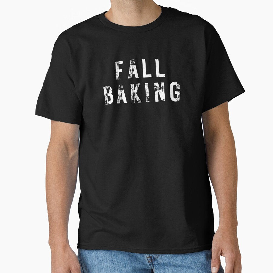 Autumn Fall Baking Art Tee - Seasonal Pastry Illustration Shirt Black