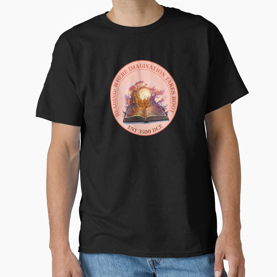 Imagination Roots Shirt Reading Motivation Oversized Graphic Tee Black