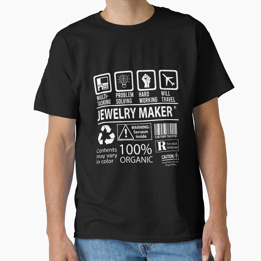 Multitasking Jewelry Maker Job Gift Oversized Tee High Quality Black