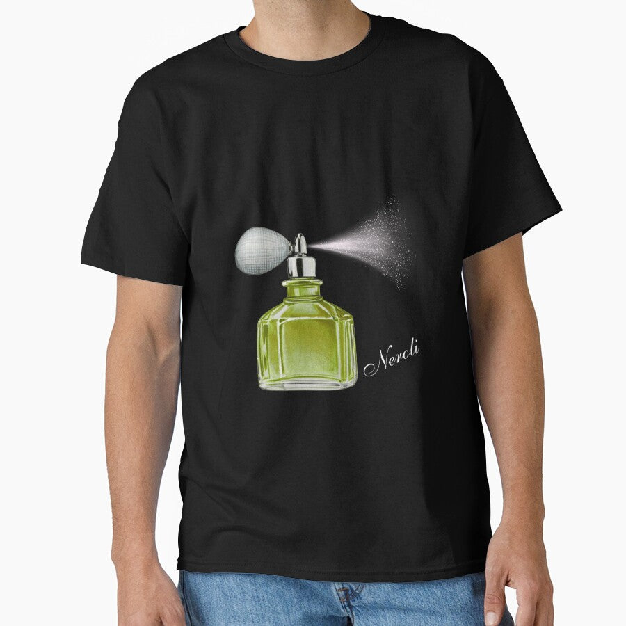 Neroli Perfume Aesthetic Shirt - Elegant Floral Scent Oversized Tee Black