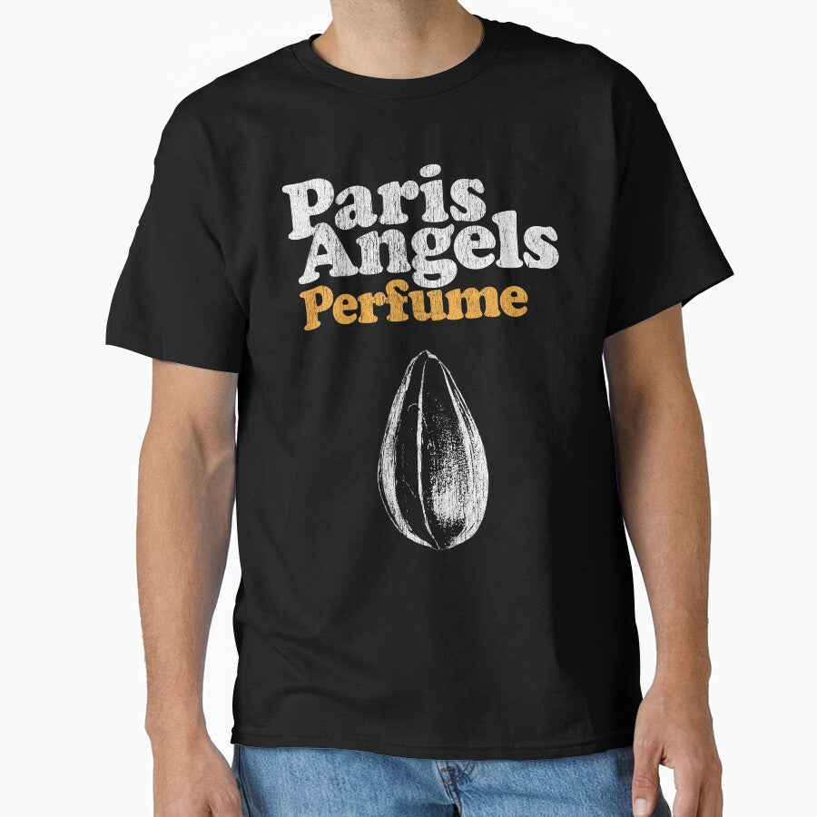 Paris Angels Perfume T-Shirt - Chic Oversized Fragrance Graphic Tee Black