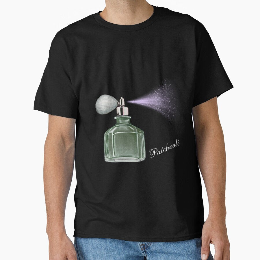 Patchouli Perfume Aesthetic Shirt - Retro Earthy Scent Oversized Tee Black