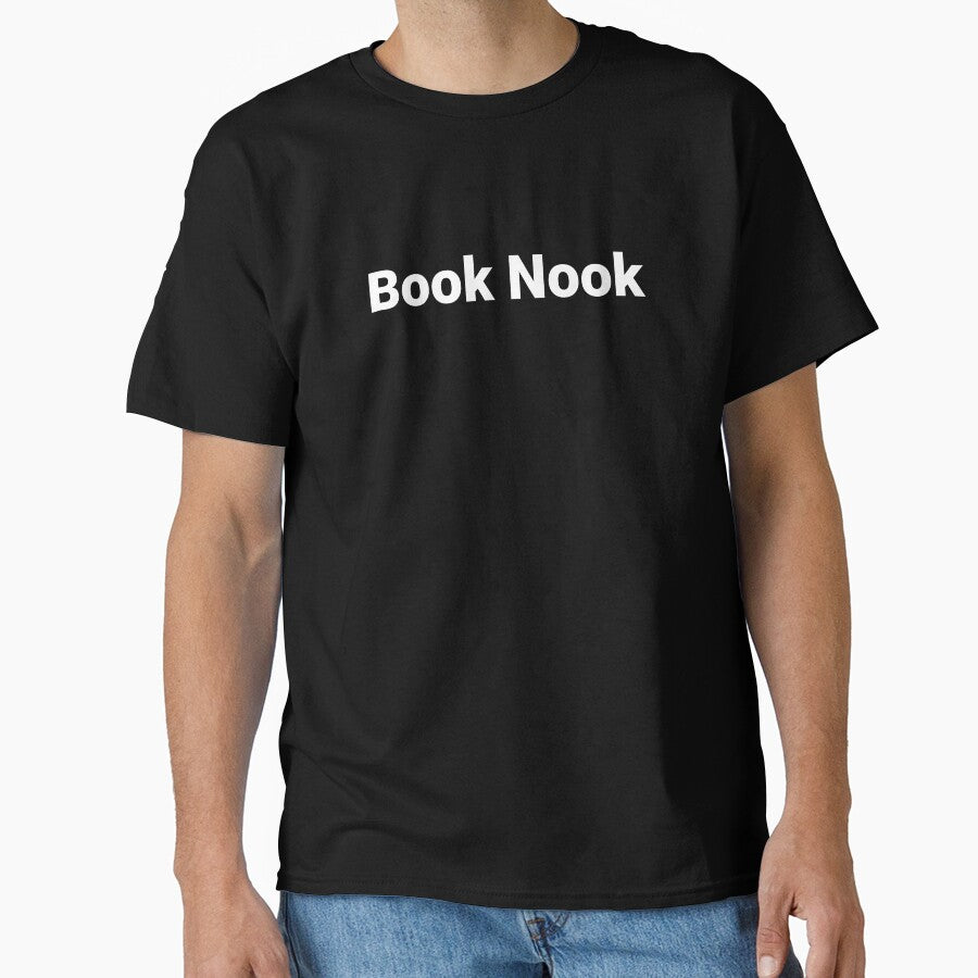 Book Nook Oversized T-Shirt Cozy Reading Sanctuary Graphic Tee Black