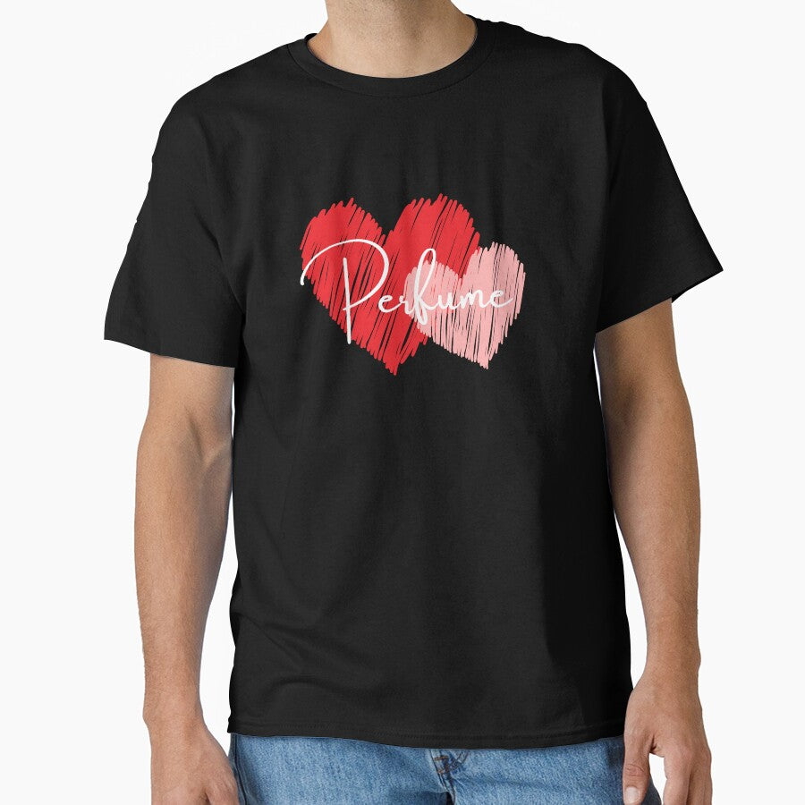 I Love Perfume Heart Tee - Simple Fragrance Collector Oversized Shirt Black