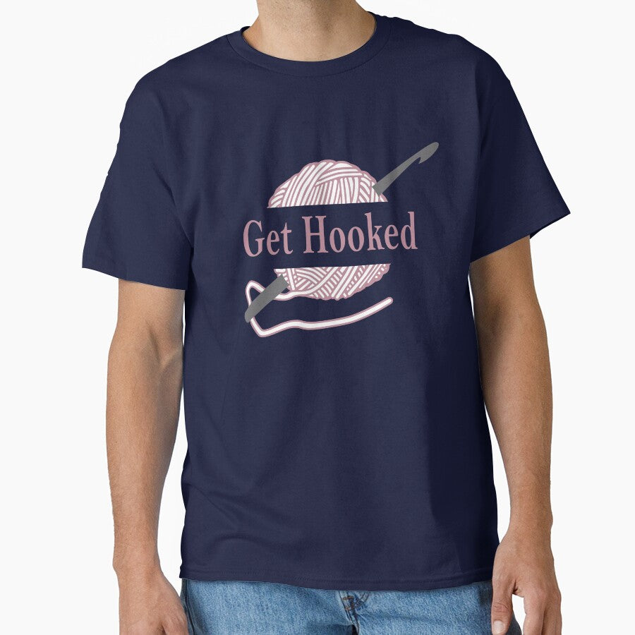 Funny Crocheter Puns Oversized T-Shirt Witty Saying Craft Apparel Navy