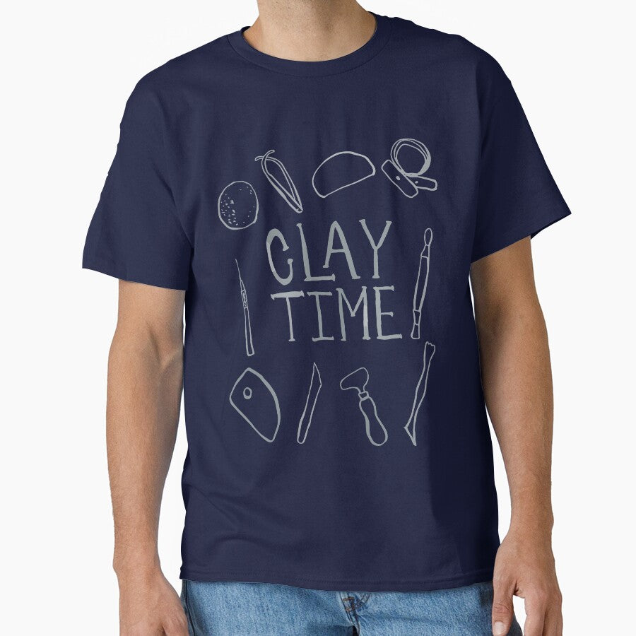Clay Time Creative Pottery Studio Session Oversized T-Shirt Navy