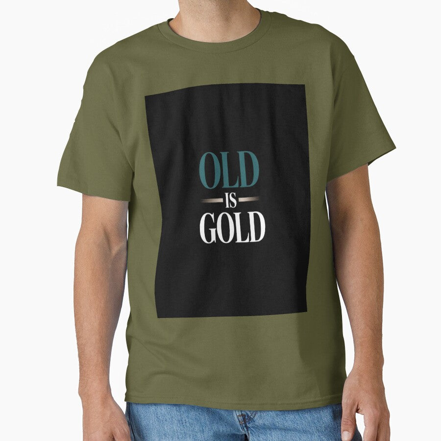 Flea Market Antiques Collector Oversized T-Shirt Old Gold Graphic Fatigue Green