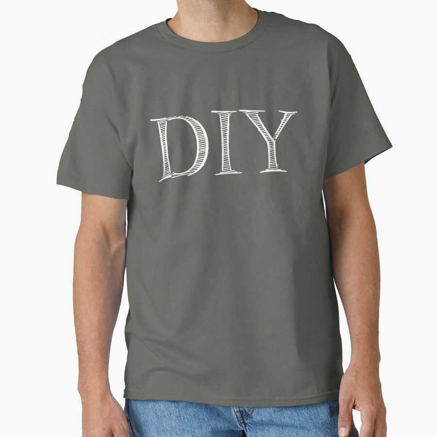 DIY Do It Yourself Shirt - Minimalist Maker Project Graphic Tee Smoke Grey
