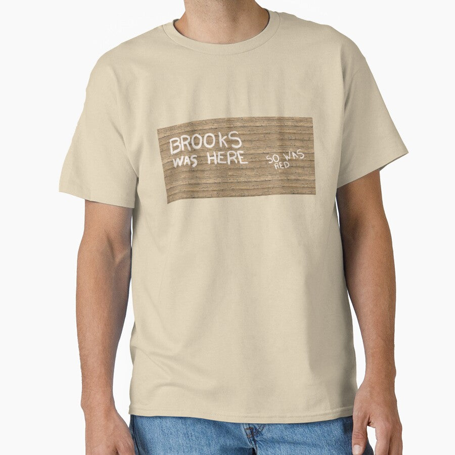 Oversized Graphic Tee Brooks Was Here Vintage Literature Shirt Sand