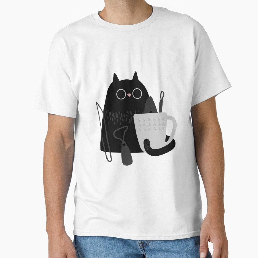Totally Kiln It Pottery Cat Graphic Oversized T-Shirt Durable Cotton White