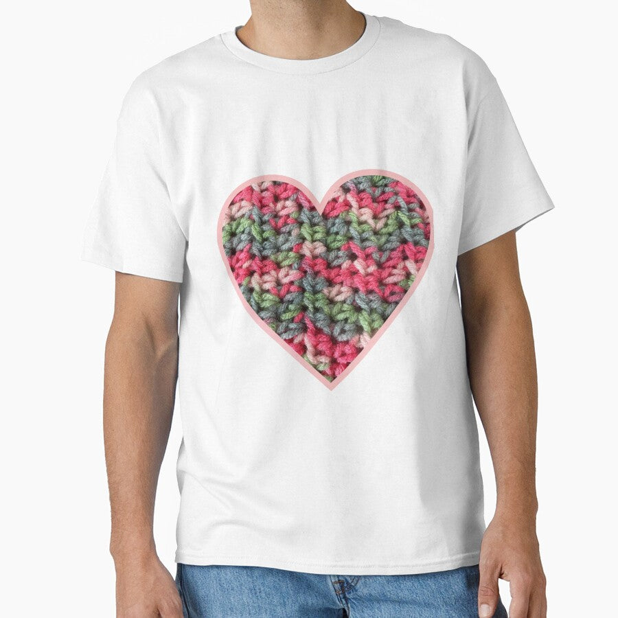 For The Love Of Crochet Shirt Elegant Heart Script Oversized Tee White