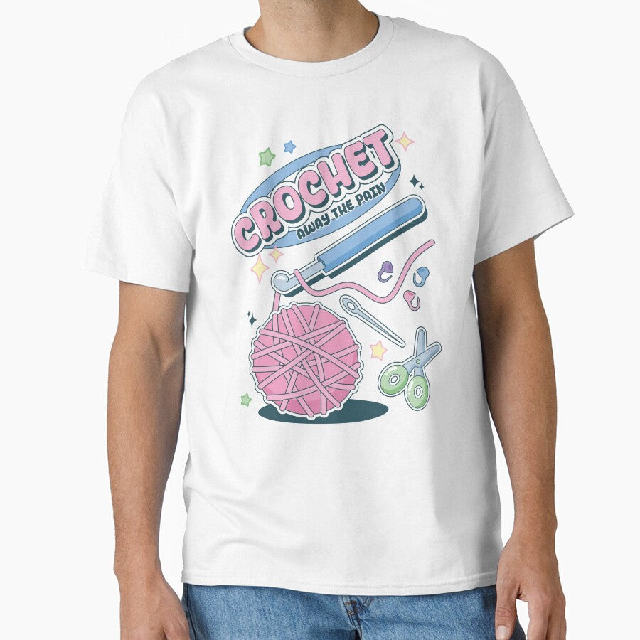 Y2K Retro Crochet Lover T-Shirt Pastel 2000s Aesthetic Oversized White