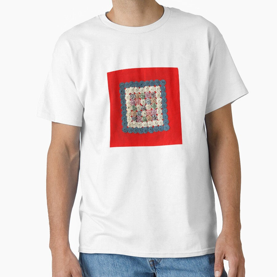 Carnation Quilt Pattern Traditional Art Oversized T-Shirt White