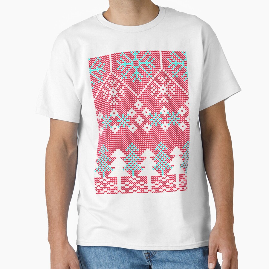 Creative Baby Knitting Pattern Tee - Oversized Graphic Hobby Top White
