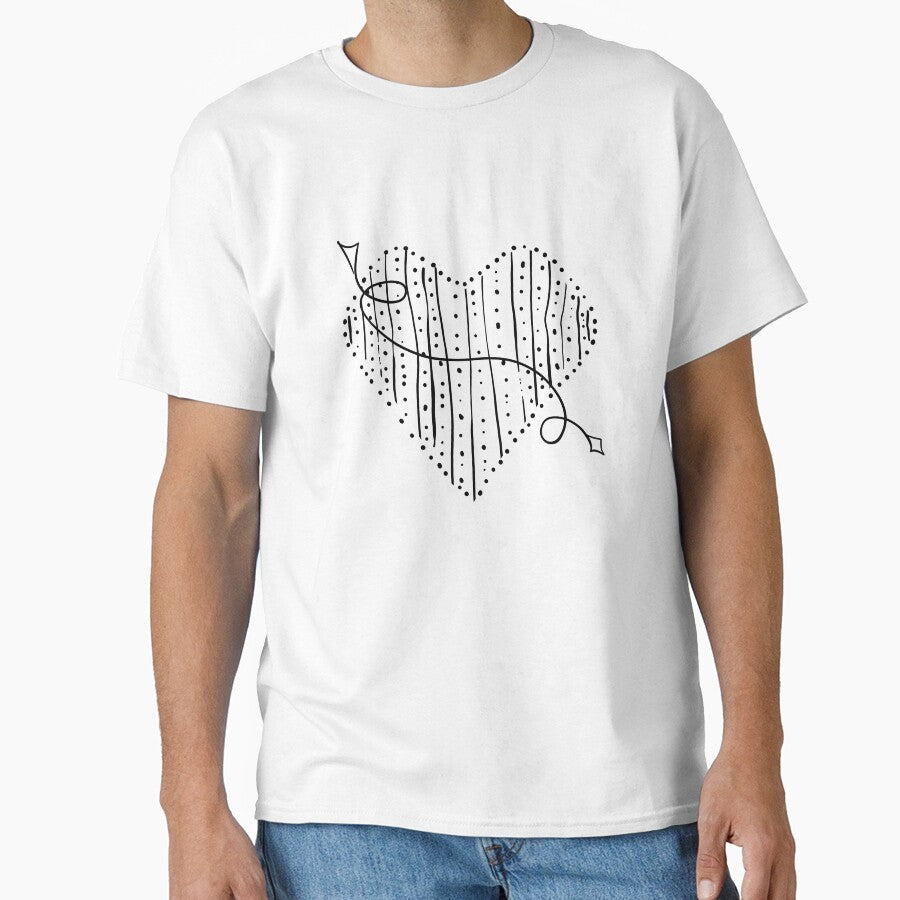 Cupid Heart Romantic Graphic Art Oversized Cotton T-Shirt White