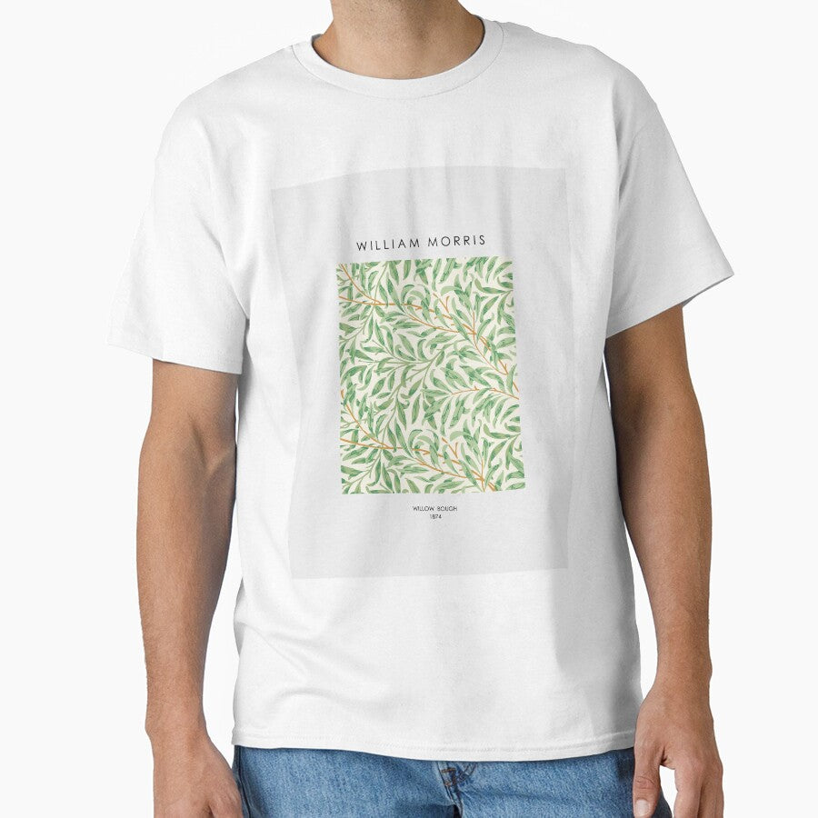 Classic Morris Exhibition Poster Shirt | Elegant Floral Art Apparel White