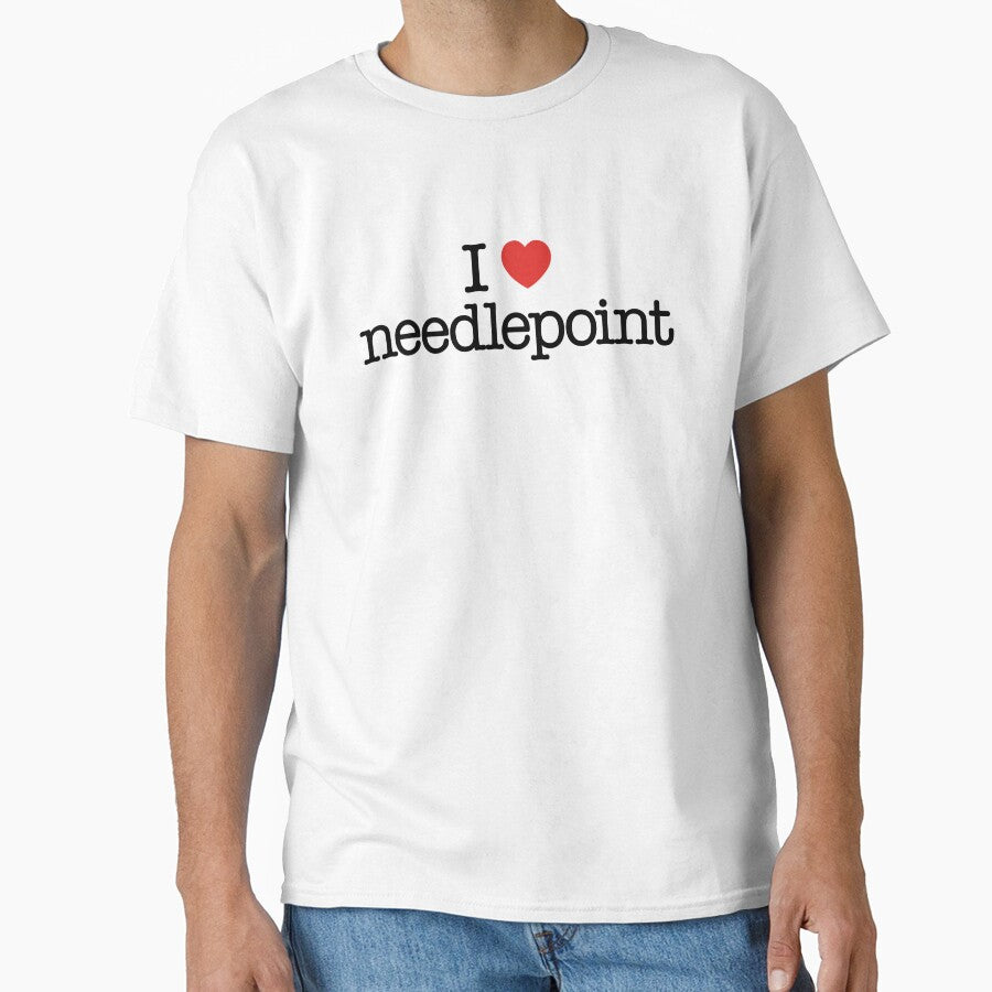 Oversized Needlepoint Shirt | Funny Crafting Gift for Her & Him White