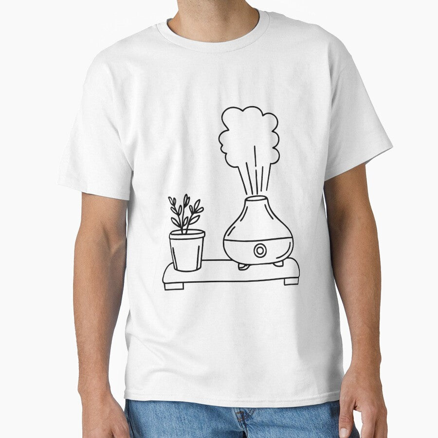 Bedside Diffuser Mist Shirt - Cozy Aromatherapy Relaxing Graphic Tee White