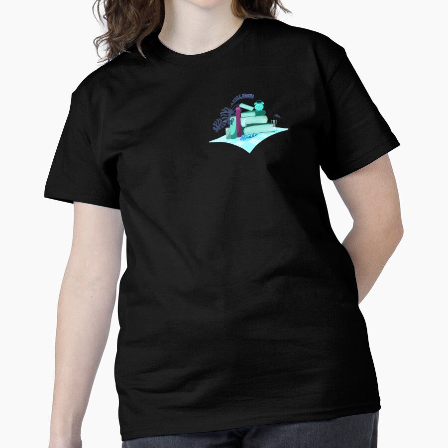 Blue Book Nook Graphic Tee Aesthetic Oversized Reading Shirt Black