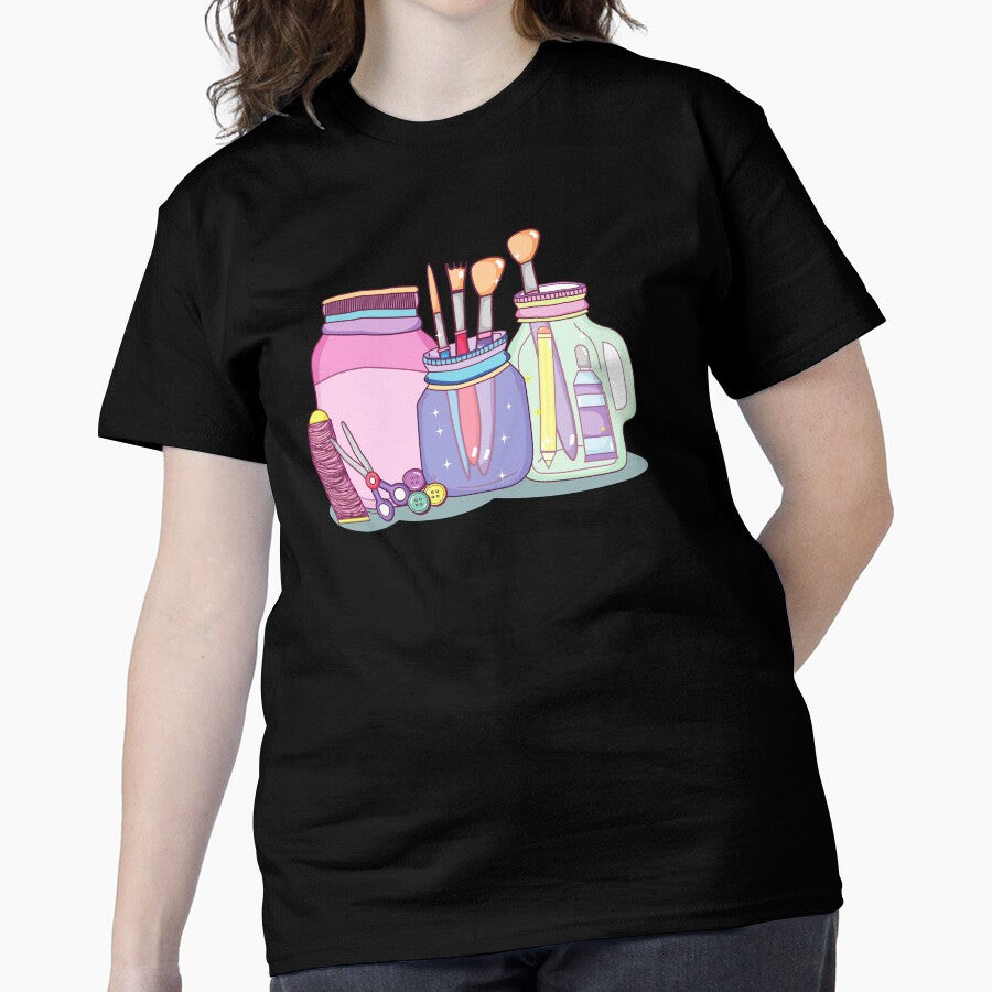 Do It Yourself Crafts Concept Maker Design Oversized T-Shirt Black