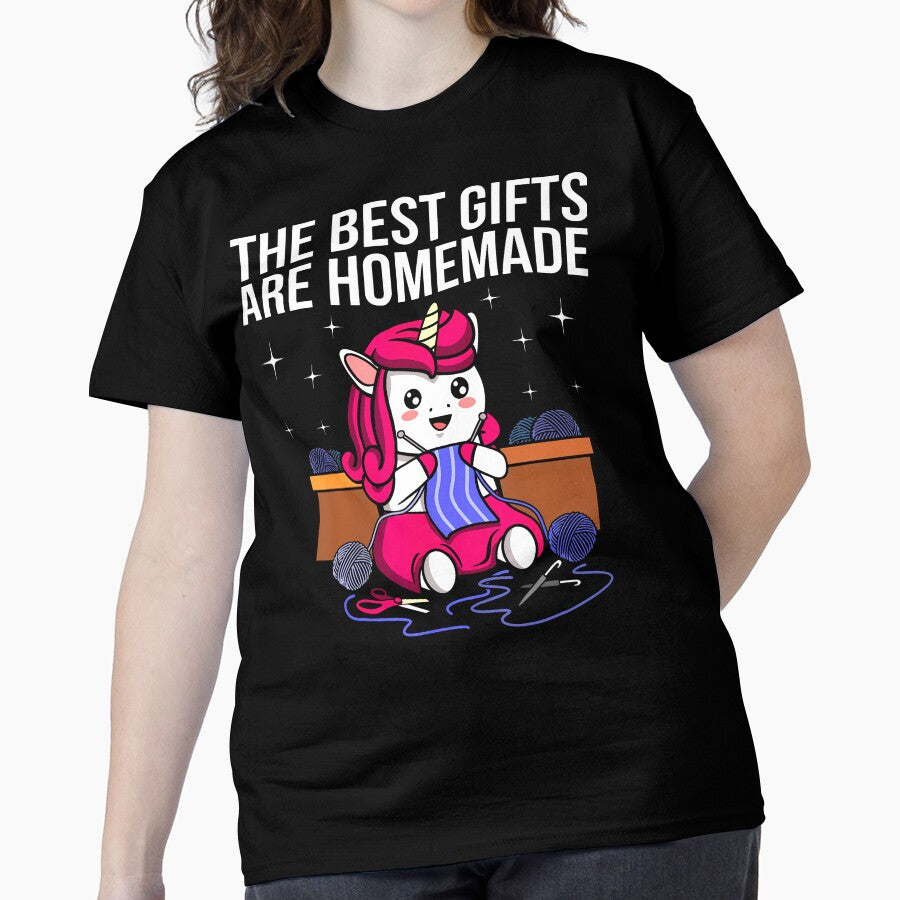 Homemade Sewing & Crochet Tee - Oversized Crafty Graphic Shirt Black