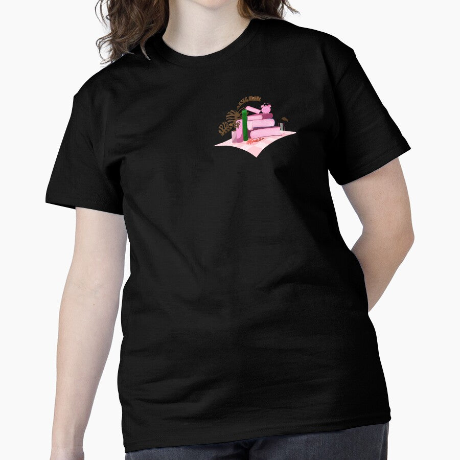 Pink Book Nook Graphic Tee Cute Aesthetic Reading Oversized Shirt Black