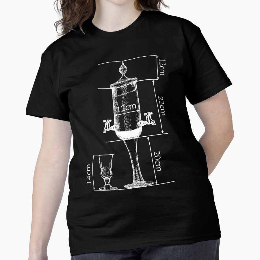 Absinthe Fountain Vintage Shirt - Retro Green Fairy Aesthetic Tee Black