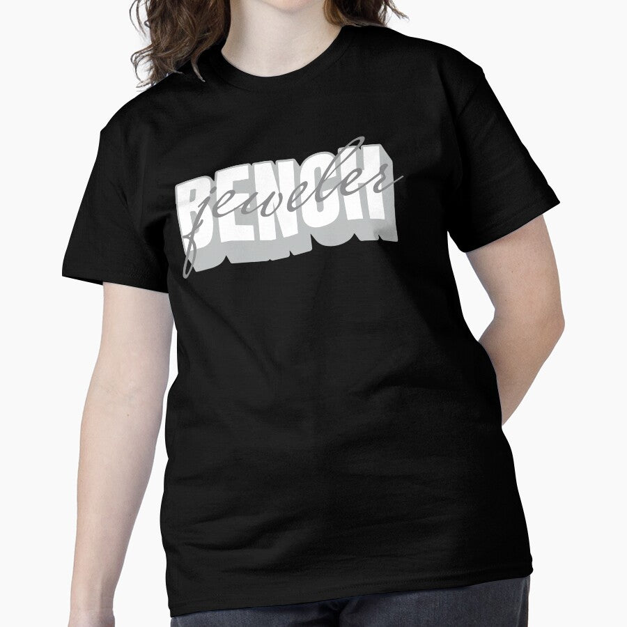 Bench Jeweler Metalsmith Gift Calligraphy Design Oversized Tee Black