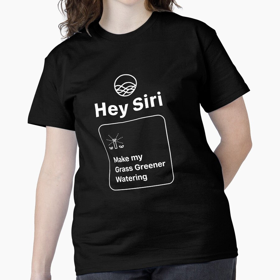 Smart HomeKit Siri Gardening Shirt - Funny Greener Grass Design Tee Black