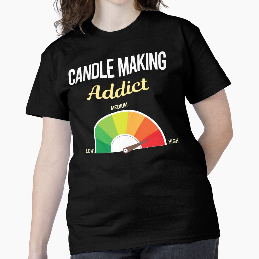 Candle Making Addict Shirt - Cozy DIY Craft Enthusiast Oversized Tee Black