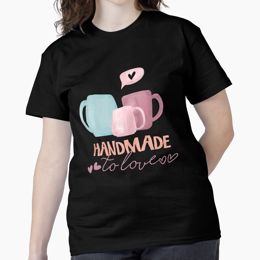 Handmade To Love Artisan Pottery Gift Tee Oversized T-Shirt Black